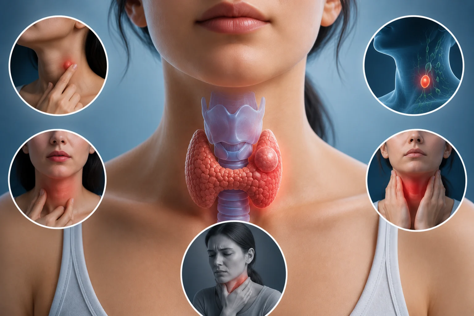 Thyroid cancer risk factors including radiation exposure, family history, gender and age